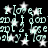 Animated icon with repeating light blue text and white stars on black background, text reads "i love u and i doo and i doo" with partial letters visible.