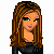 Pixel art contact sheet showing a female character's full body and partial views with green text overlay on black background.