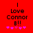 Red background with black text reading "I Love Connor B!!" and five pink stars below, showing different star positions
