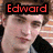 Two pixelated faces with red text labels 'Edward' and 'Cullen!' on a light background.