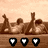 Pixelated animation of figures on a beach with heart icons and text changing from 'FRIENDS' to 'FOREVER'.