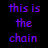A static digital composition with multiple text elements and colored blocks on a black background, featuring stylized names and heart symbols.