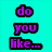 Pixelated waffle character with eyes and mouth on pink background, text "do you like..." on cyan and "WAFFLES??" on blue.
