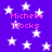Purple background with white stars and repeated pink text reading "Michelle Rocks" in pixelated font.
