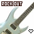 nine identical guitar icons with 'ROCK OUT' text above each, featuring a light blue electric guitar and pixelated heart symbols