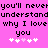 Pixelated text on bright pink background with repeated phrases and heart symbols below each phrase.
