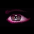Four 50x50 pixel frames arranged in a 2x2 contact sheet showing an animated eye sequence with varying eyelid states and pupil focus against black background.