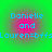 Pixelated text 'Danielle and Lauren=bffs' on a green background with pink circular gradient overlays.