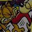 A pixelated static image with indistinct shapes and colors including red, yellow, green, blue, brown, white, black, purple, and gray tones.