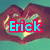 Pixelated heart-shaped background with teal and maroon tones, overlaid by cyan text reading 'Erick' in a red rectangular outline.