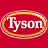 Red background with a golden oval border containing the white text 'Tyson' in pixelated font.