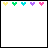 Animated contact sheet of a pixel art icon showing colorful hearts moving across frames with text "BREAKING HEARTS HAS NEVER LOOKED SO COOL" in later frames.
