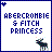 nine pixelated icons featuring 'ABERCROMBIE & FITCH PRINCESS' text, a moose silhouette, and varying heart symbols in blue or pink