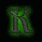 Six green-illuminated 'K' icons arranged in two , each with a dark gray letter and glowing outline