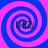 Four identical spiral patterns in blue and pink with text 'LH HZJ' at the center of each, arranged in a on a solid background
