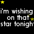 Black background with repeated white text 'i'm wishing i'm wishing on that star tonigh' and yellow stars scattered throughout.
