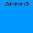 Blue background with multiple instances of 'Janine<3' text and green rectangular blocks in various positions.