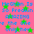 Pixelated blue text on pink background with green stars, repeating phrases about 'Meghan' and 'amazing' in a
