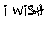 Pixelated text displays 'I wish I could hate you' in black and pink with varying letter spacing