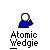 Animated pixel art of two figures with white heads, blue and red bodies, interacting in various poses with a speech bubble reading 'UH...HELLO?'