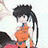 A 48x48 pixel animated buddy icon featuring a side-view anime character with long black hair and an orange outfit on the left, paired with a black background displaying "Anime IM" text in white pixelated font on the right.