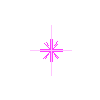 Nine pink star-shaped icons arranged in a on gray background, each with distinct arm lengths and angles