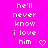 Pixelated text on bright pink background with two heart symbols, one in each