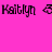 A static image with a bright pink background featuring repeated text "Kaitlyn" in black pixelated font and orange rectangular blocks.