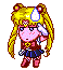 Pixel art character icons in a , each with distinct hairstyles and outfits featuring sailor-style collars and accessories