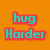 Pixelated text phrases in four quadrants on orange background with colored outlines and fill, each phrase paired with a comparative adverb.