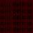 A dark red background features repeated black text 'aiii delicia' with three white rectangular blocks overlaying portions of the text in different positions across frames.