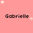 Pink background with white stars and repeated black text 'Gabrielle' in a pattern