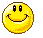 Yellow circular pixelated face with black eyes and mouth, showing varying expressions including closed smile, wide grin, and open-mouthed laughter