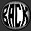 Four circular monochrome icons arranged in a , each containing stylized black and white text or symbols within a rounded border