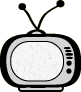 Animated sequence of retro TV icons with changing text and background patterns across five