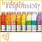 A static pixelated image displays a rainbow-colored row of stylized figures with white bases and dark stems, beneath faded text reading "Fragrance" on a light background.