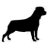 A 48x48 pixel buddy icon split into two frames showing a black dog silhouette on white background and green text "Original Icons .com" on dark green background.