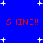 Blue background with white stars and red text reading SHINE!!! repeated four times in two