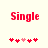 Red pixelated text "Single" above a of five red and pink heart icons on a light background