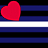 A 4-frame animated contact sheet showing red hearts moving across blue and black striped background with white horizontal lines.