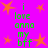 Bright pink background with orange star shapes and green text reading "i love anna my bff" in pixelated font.