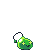 Green pixelated bomb-shaped character with yellow stars, black fuse, and changing facial expressions across frames.