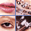 pixelated facial features including lips, eyes, and hair sections arranged in a layout