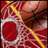 A pixelated image split into two sections: a basketball hoop on the left and blue background with text on the right.