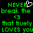 Green pixelated text on black background with white heart symbol, displaying repeated phrases and symbols.