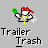 Pixel art character with red-and-white mushroom cap, green leaf in left hand, yellow necklace, and white paw-like right hand against gray background.