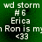 Green background with white text reading 'wd storm #6 Erica Ron is my <33' in a pixelated font, displayed as two identical side-by-side
