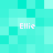 Pixelated turquoise background with four instances of the text 'Ellie' in white pixel font, arranged in a pattern