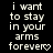 Pixelated text repeats 'i want to stay in your arms forever' with heart and arrow symbols on black background, transitioning between static and animated states.