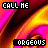 repeated 'CALL ME' text overlays on a pink and yellow striped background with animated color shifts in the words 'GORGEOUS', 'BEAUTIFUL', and 'YOURS'